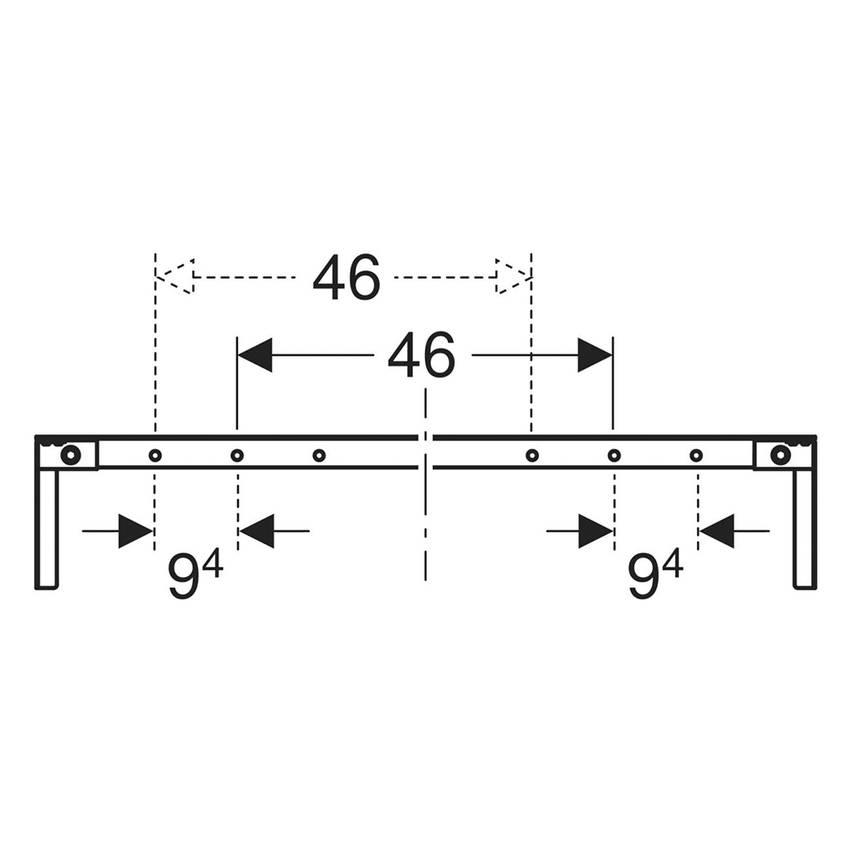Immagine di Geberit DUOFIX traversa per il fissaggio del modulo d'installazione, per distanza tra i montanti 90 cm 111.043.00.1
