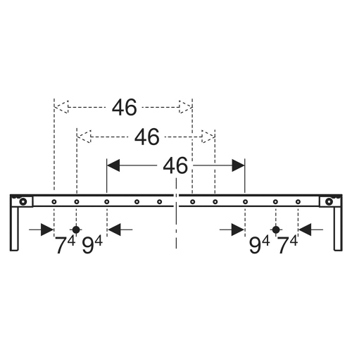 Immagine di Geberit DUOFIX traversa per il fissaggio del modulo d'installazione, per distanza tra i montanti 105 cm 111.044.00.1
