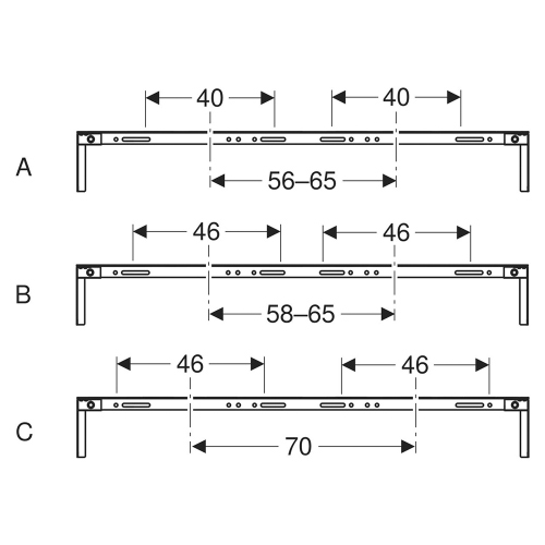 Immagine di Geberit DUOFIX traversa per il fissaggio del modulo d'installazione, per distanza tra i montanti 135 cm 111.046.00.1