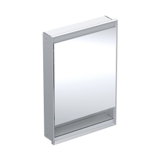 Immagine di Geberit ONE mobile specchio L.60 H.90 cm, da incasso, con nicchia, anta con cerniera a sinistra, con ComfortLight 505.820.00.1