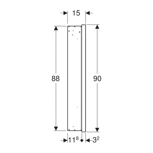 Immagine di Geberit ONE mobile specchio L.60 H.90 cm, da incasso, con nicchia, anta con cerniera a sinistra, con ComfortLight 505.820.00.1