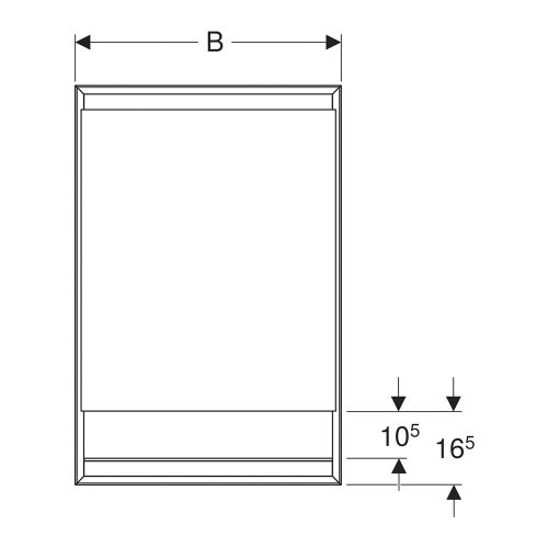 Immagine di Geberit ONE mobile specchio L.60 H.90 cm, da incasso, con nicchia, anta con cerniera a sinistra, con ComfortLight 505.820.00.1