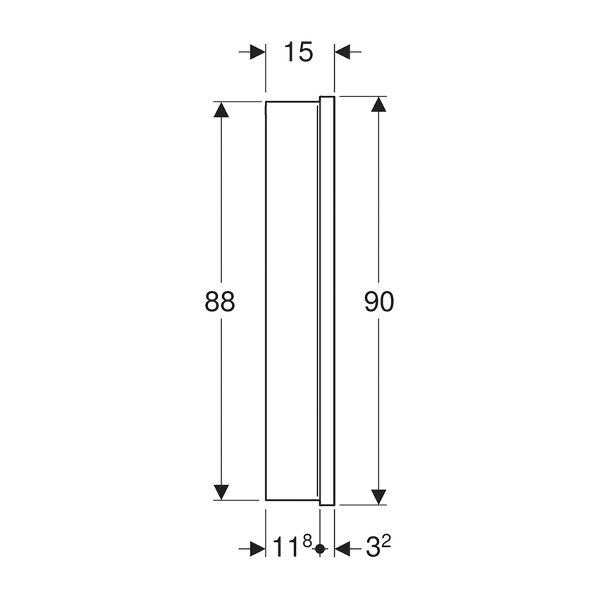 Geberit 505.822.00.1 ONE mobile specchio L.75 H.90 cm, con nicchia, da  incasso, con 2 ante, con ComfortLight