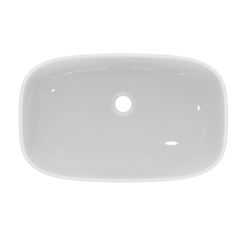 Immagine di Ideal Standard I.LIFE B VESSEL lavabo da appoggio rettangolare L.60 cm, senza foro rubinetteria e senza troppopieno, colore bianco finitura lucido T508701