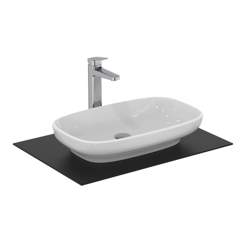 Immagine di Ideal Standard I.LIFE B VESSEL lavabo da appoggio rettangolare L.60 cm, senza foro rubinetteria e senza troppopieno, colore bianco finitura lucido T508701