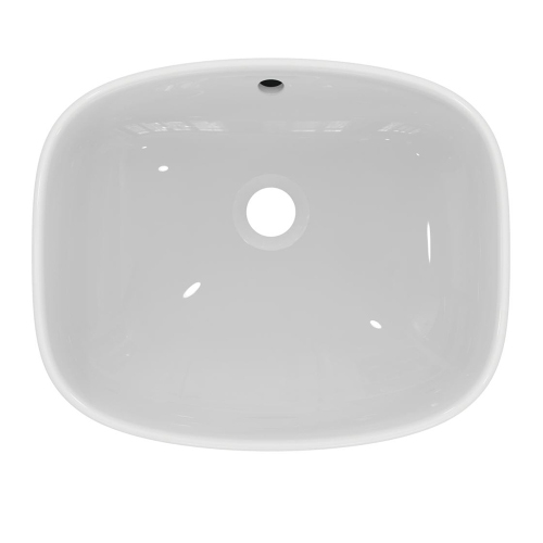 Immagine di Ideal Standard I.LIFE B VESSEL lavabo da appoggio rettangolare L.45 cm, senza foro rubinetteria, con troppopieno, colore bianco finitura lucido T509201