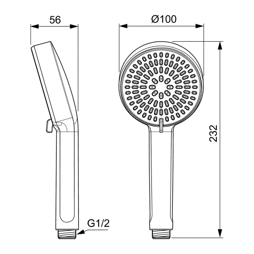 Immagine di Ideal Standard ALU+ doccetta a mano a 2 funzioni, con selettore meccanico, colore matt silver BD580SI