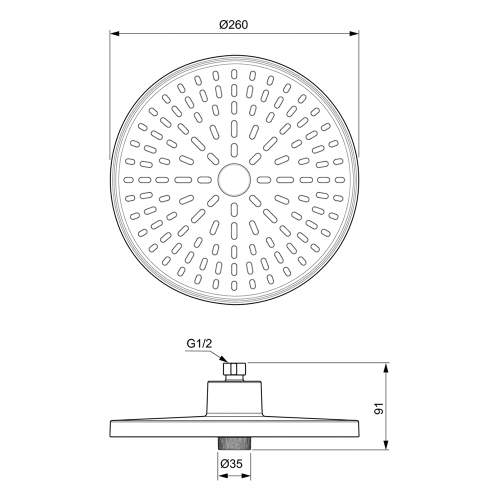Immagine di Ideal Standard ALU+ soffione rotondo Ø 26 cm, a 2 funzioni, con selettore manuale, colore matt silver BD581SI