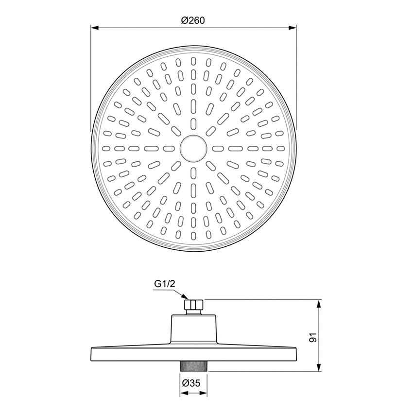 Immagine di Ideal Standard ALU+ soffione rotondo Ø 26 cm, a 2 funzioni, con selettore manuale, colore matt silver BD581SI
