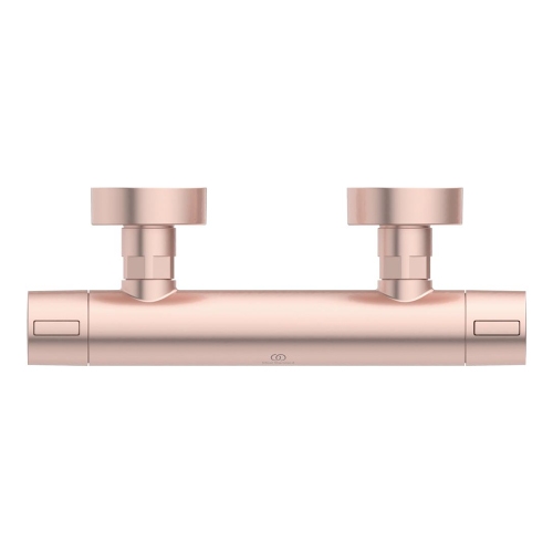 Immagine di Ideal Standard ALU+ miscelatore termostatico esterno per doccia, tecnologia CoolBody e tasto Eko, senza componenti doccia, colore rosè BD582RO