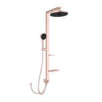 Ideal Standard BD584SI ALU+ colonna doccia meccanica con 2 mensole, doccetta  a mano a 2 funzioni e soffione rotondo Ø 26 cm, colore matt silver