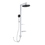 Immagine di Ideal Standard ALU+ colonna doccia con deviatore, 2 mensole, doccetta a mano a 2 funzioni e soffione rotondo Ø 26 cm, da abbinare a miscelatore a 1 via a incasso o esterno, colore matt silver BD585SI