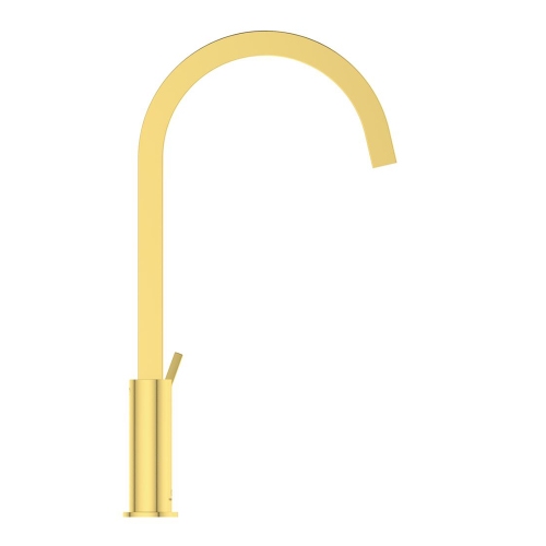 Immagine di Ideal Standard GUSTO miscelatore monocomando H.42 cm per lavello, con bocca alta squadrata, finitura brushed gold BD411A2