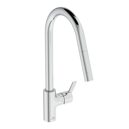 Immagine di Ideal Standard GUSTO miscelatore monocomando H.46 cm per lavello, con bocca estraibile, finitura cromo BD414AA
