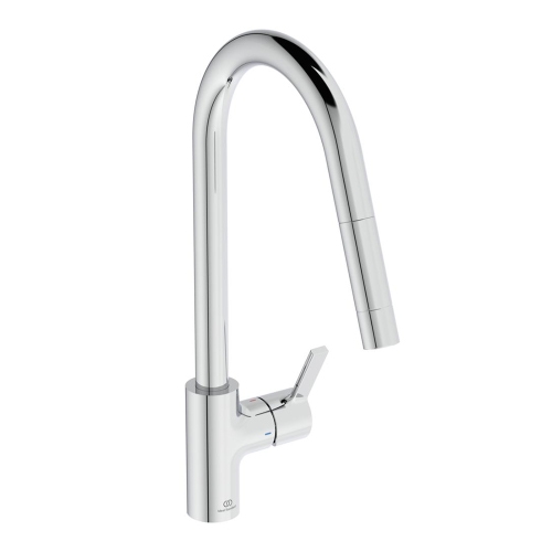 Immagine di Ideal Standard GUSTO miscelatore monocomando H.46 cm per lavello, con bocca estraibile, finitura cromo BD414AA
