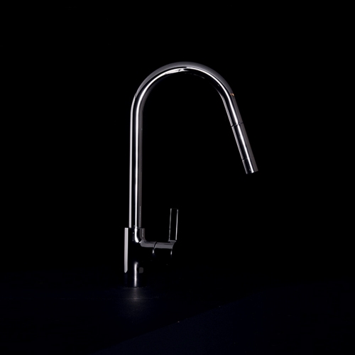 Immagine di Ideal Standard GUSTO miscelatore monocomando H.46 cm per lavello, con bocca estraibile, finitura cromo BD414AA