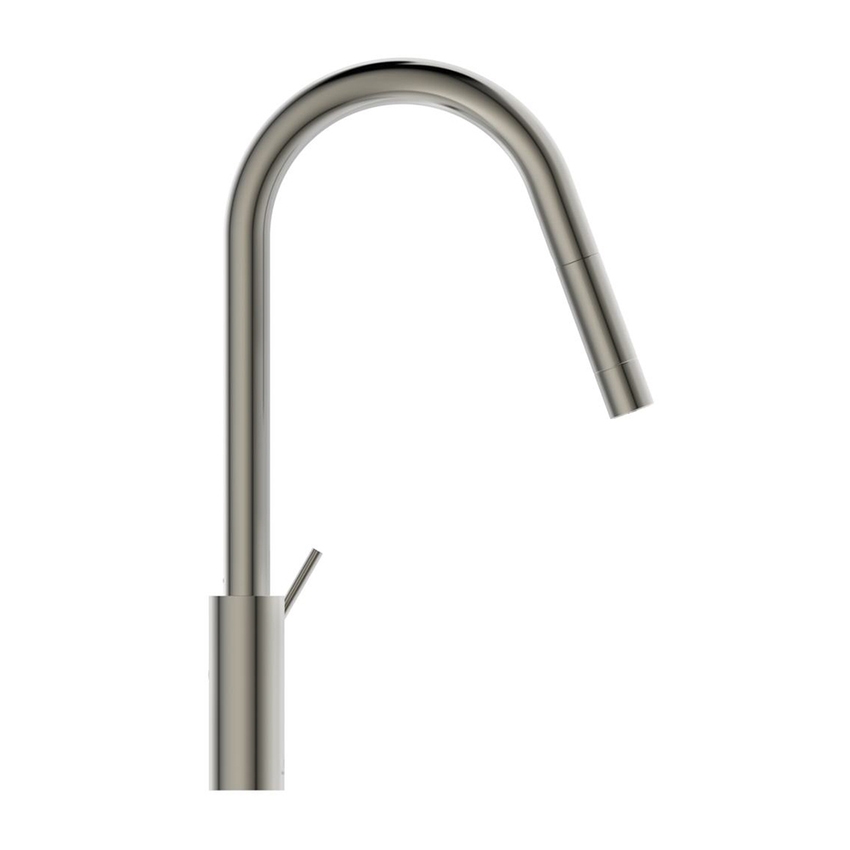 Immagine di Ideal Standard GUSTO miscelatore monocomando H.46 cm per lavello, con bocca estraibile, finitura silver storm BD414GN