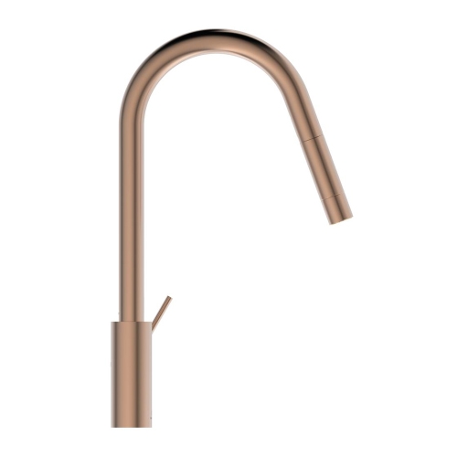 Immagine di Ideal Standard GUSTO miscelatore monocomando H.46 cm per lavello, con bocca estraibile, finitura sunset rose BD414J4