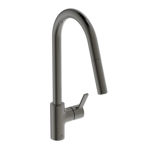 Immagine di Ideal Standard GUSTO miscelatore monocomando H.46 cm per lavello, con bocca estraibile a 2 funzioni, finitura magnetic grey BD416A5