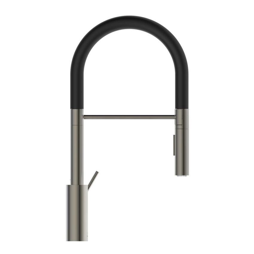 Immagine di Ideal Standard GUSTO miscelatore semi professionale H.48 cm per lavello, con bocca orientabile ed estraibile, finitura silver storm BD417GN