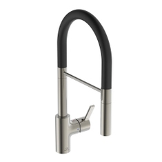 Immagine di Ideal Standard GUSTO miscelatore semi professionale H.48 cm per lavello, con bocca orientabile ed estraibile, finitura silver storm BD417GN