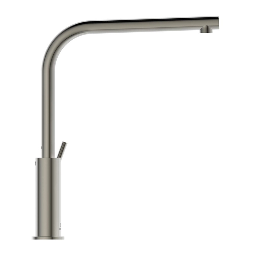 Immagine di Ideal Standard GUSTO miscelatore monocomando H.33 cm per lavello, con bocca alta ad L, finitura silver storm BD418GN