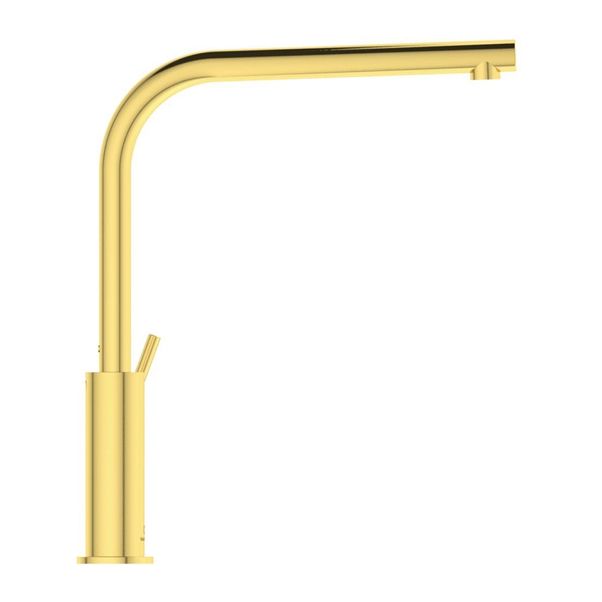 Immagine di Ideal Standard GUSTO miscelatore monocomando H.33 cm per lavello, con bocca alta ad L, finitura brushed gold BD418A2
