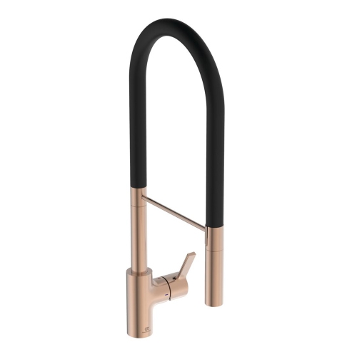 Immagine di Ideal Standard GUSTO miscelatore monocomando professionale H.60 cm, erogazione orientabile ed estraibile, finitura sunset rose BD421J4