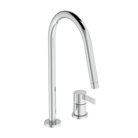 Immagine di Ideal Standard GUSTO miscelatore monocomando H.43 cm, a 2 fori con bocca alta tubolare e orientabile, finitura cromo BD422AA