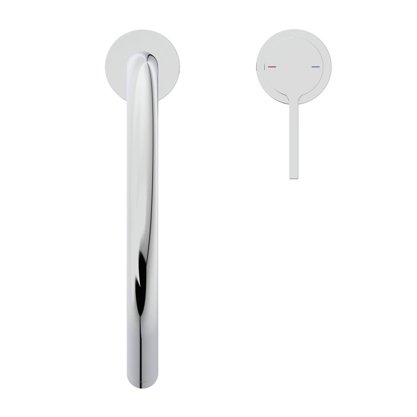 Immagine di Ideal Standard GUSTO miscelatore monocomando H.43 cm, a 2 fori con bocca alta tubolare e orientabile, finitura cromo BD422AA