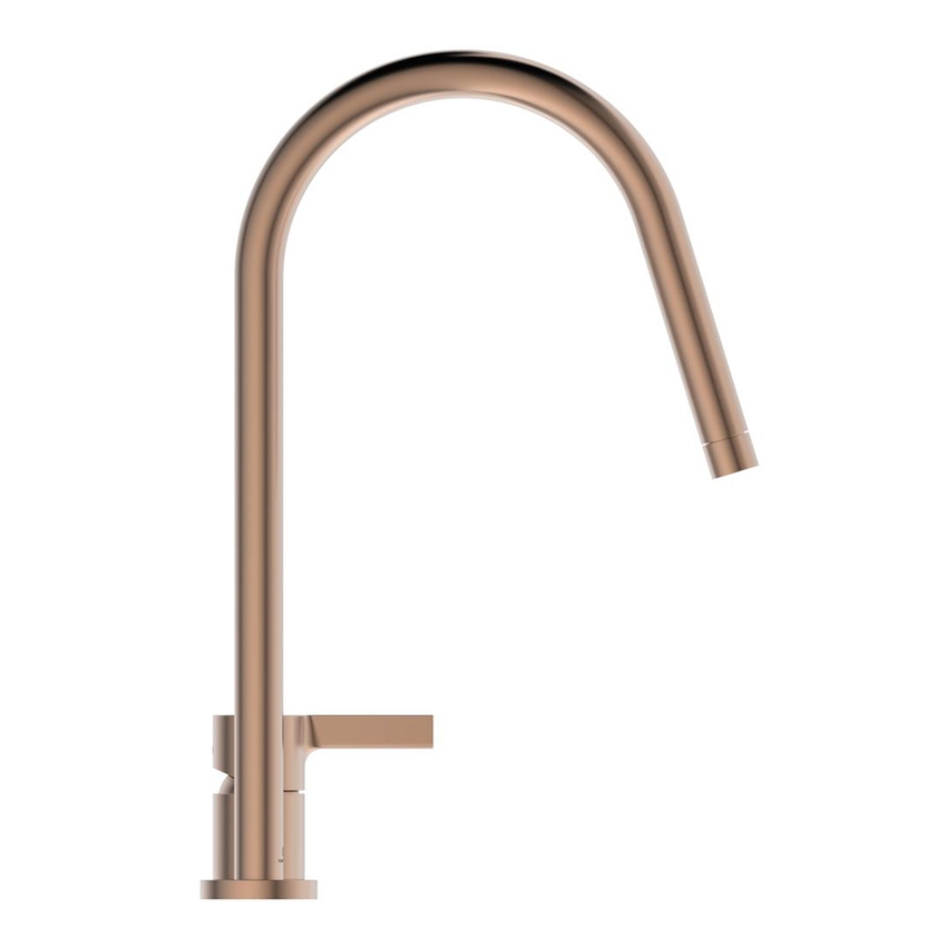 Immagine di Ideal Standard GUSTO miscelatore monocomando H.43 cm, a 2 fori con bocca alta tubolare e orientabile, finitura sunset rose BD422J4