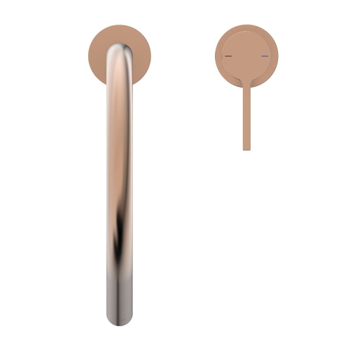 Immagine di Ideal Standard GUSTO miscelatore monocomando H.43 cm, a 2 fori con bocca alta tubolare e orientabile, finitura sunset rose BD422J4