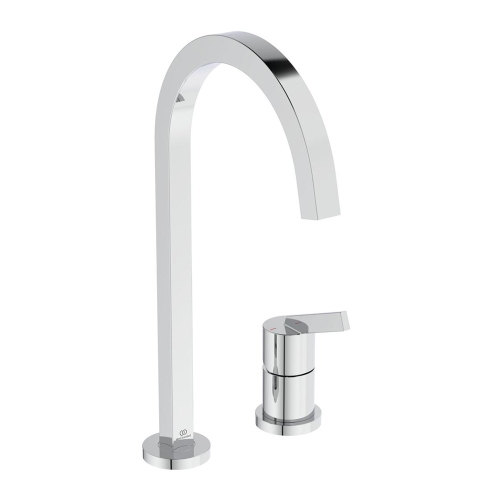 Immagine di Ideal Standard GUSTO miscelatore monocomando H.40 cm, a 2 fori con bocca alta squadrata, finitura cromo BD423AA