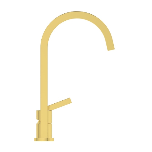 Immagine di Ideal Standard GUSTO miscelatore monocomando H.40 cm, a 2 fori con bocca alta squadrata, finitura brushed gold BD423A2