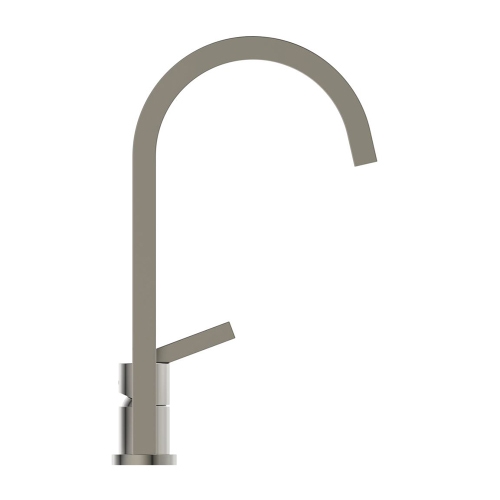 Immagine di Ideal Standard GUSTO miscelatore monocomando H.40 cm, a 2 fori con bocca alta squadrata, finitura silver storm BD423GN