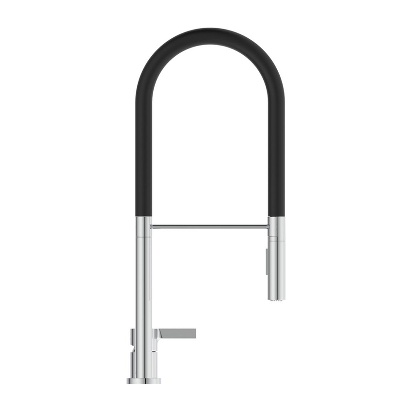 Immagine di Ideal Standard GUSTO miscelatore monocomando professionale H.60 cm, a 2 fori, con bocca orientabile e doccetta, finitura cromo BD425AA