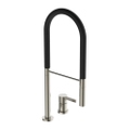 Immagine di Ideal Standard GUSTO miscelatore monocomando professionale H.60 cm, a 2 fori, con bocca orientabile e doccetta, finitura silver storm BD425GN