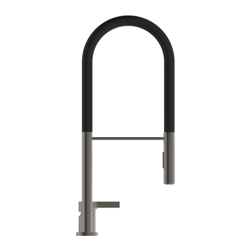 Immagine di Ideal Standard GUSTO miscelatore monocomando professionale H.60 cm, a 2 fori, con bocca orientabile e doccetta, finitura magnetic grey BD425A5