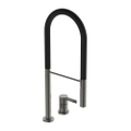 Immagine di Ideal Standard GUSTO miscelatore monocomando professionale H.60 cm, a 2 fori, con bocca orientabile e doccetta, finitura magnetic grey BD425A5