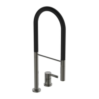 Immagine di Ideal Standard GUSTO miscelatore monocomando professionale H.60 cm, a 2 fori, con bocca orientabile e doccetta, finitura magnetic grey BD425A5