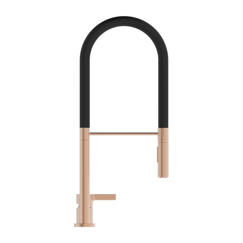 Immagine di Ideal Standard GUSTO miscelatore monocomando professionale H.60 cm, a 2 fori, con bocca orientabile e doccetta, finitura sunset rose BD425J4