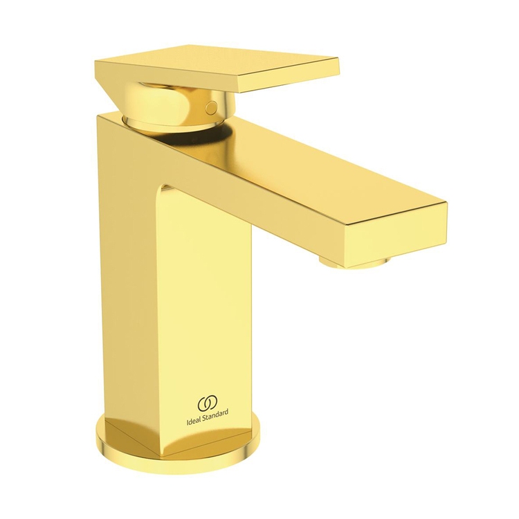 Immagine di Ideal Standard EXTRA miscelatore monocomando H.17 cm per lavabo, con asta di comando e scarico piletta 1-1/4", finitura brushed gold BD500A2