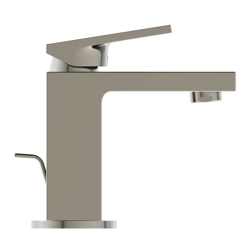 Immagine di Ideal Standard EXTRA miscelatore monocomando H.15 cm per lavabo, con asta di comando e scarico piletta 1-1/4", finitura silver storm BD502GN