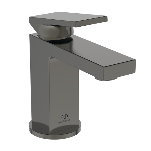 Immagine di Ideal Standard EXTRA miscelatore monocomando H.15 cm per lavabo, senza asta di comando e scarico piletta 1-1/4", finitura magnetic grey BD503A5