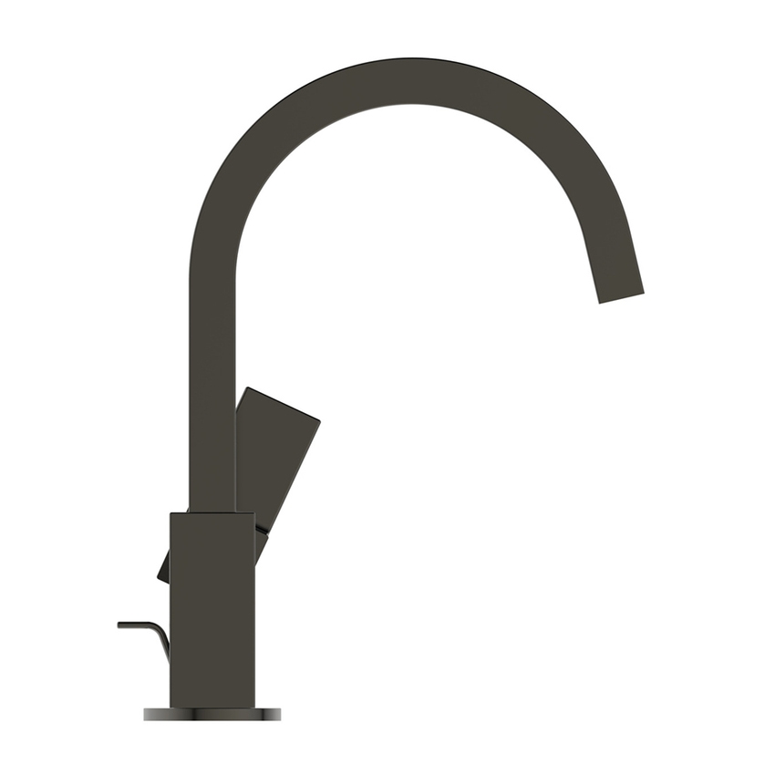 Immagine di Ideal Standard EXTRA miscelatore monocomando H.31 cm per lavabo con bocca alta, con asta di comando e scarico piletta 1-1/4", finitura magnetic grey BD504A5