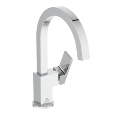 Immagine di Ideal Standard EXTRA miscelatore monocomando H.31 cm per lavabo con bocca alta, senza asta di comando e scarico piletta 1-1/4", finitura cromo BD505AA