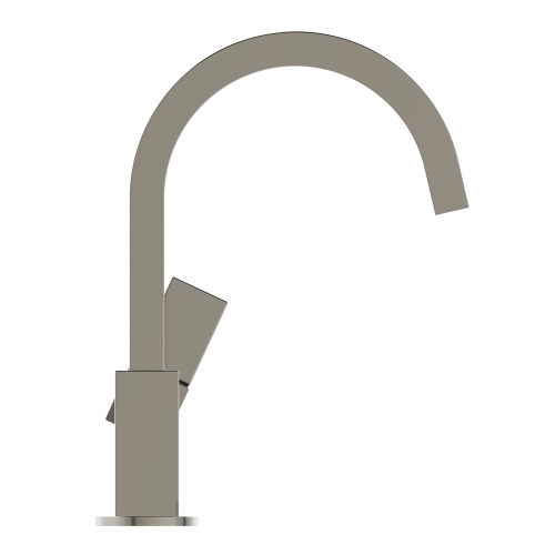 Immagine di Ideal Standard EXTRA miscelatore monocomando H.31 cm per lavabo con bocca alta, senza asta di comando e scarico piletta 1-1/4", finitura silver storm BD505GN