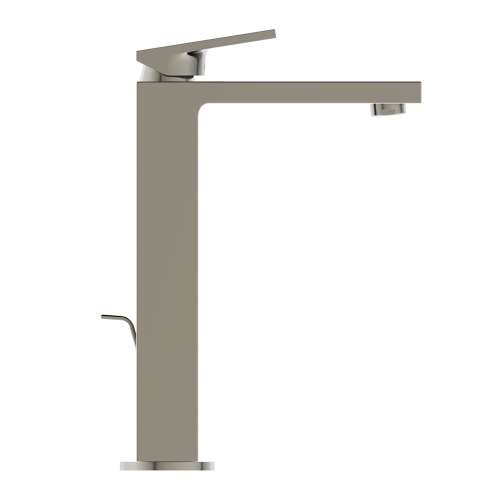 Immagine di Ideal Standard EXTRA miscelatore monocomando H.30 cm per lavabo da appoggio su piano, con asta di comando e scarico piletta 1-1/4", finitura silver storm BD506GN