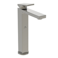 Immagine di Ideal Standard EXTRA miscelatore monocomando H.30 cm per lavabo da appoggio su piano, con asta di comando e scarico piletta 1-1/4", finitura silver storm BD506GN