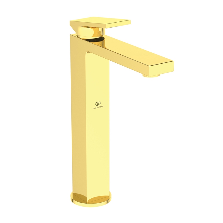 Ideal Standard EXTRA miscelatore monocomando H.30 cm per lavabo da appoggio su piano, con asta di comando e scarico piletta 1-1/4", finitura brushed gold BD506A2